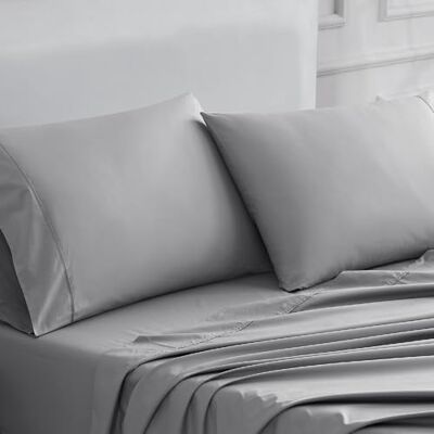 Linen Closet 400 Thread Count Ultimate Cotton Percale Standard Pillowcases, Set of 2, Dark Gray Linen Closet 400 Thread Count Ultimate Cotton Percale Standard Pillowcases, Set of 2, Dark Gray