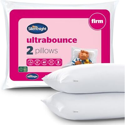 Silentnight Ultrabounce Pillow, Firm Support, Pack of 2 Bounceback, Comfortable For Side Sleepers, Neck & Shoulder Pain Relief, Machine Washable, Hypoallergenic, 2 Bed Pillows Silentnight Ultrabounce Pillow, Firm Support, Pack of 2 Bounceback, Comfortable For Side Sleepers, Neck & Shoulder Pain Relief, Machine Washable, Hypoallergenic, 2 Bed Pillows