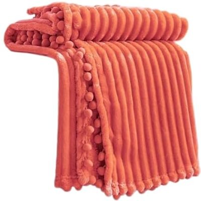DISSA Fleece Blanket Throw Size – 51x63, Coral – Soft, Plush, Fluffy, Fuzzy, Warm, Cozy – Perfect Throw for Couch, Bed, Sofa with Pompom Fringe Flannel Blanket Throw Blanket DISSA Fleece Blanket Throw Size – 51x63, Coral – Soft, Plush, Fluffy, Fuzzy, Warm, Cozy – Perfect Throw for Couch, Bed, Sofa with Pompom Fringe Flannel Blanket Throw Blanket