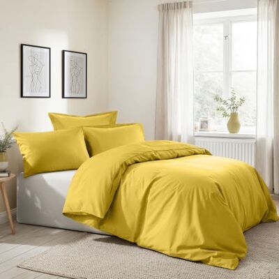 Nuit Des Rêves Premium Ranforce Double Quilt Cover Set (200 x 200 cm), Dark Yellow, 100% Cotton, 117 g/m², Includes 2 Pillowcases (80 x 80 cm), Soft & Durable Bedding Nuit Des Rêves Premium Ranforce Double Quilt Cover Set (200 x 200 cm), Dark Yellow, 100% Cotton, 117 g/m², Includes 2 Pillowcases (80 x 80 cm), Soft & Durable Bedding