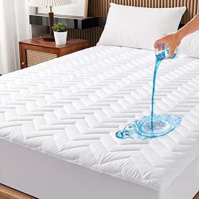 UNILIBRA Queen Size Waterproof Mattress Protector Quilted, Breathable Ultra-Soft Filling Mattress Pad, Fitted Deep Pocket Mattress Cover Fits 6''-25'' Mattress White UNILIBRA Queen Size Waterproof Mattress Protector Quilted, Breathable Ultra-Soft Filling Mattress Pad, Fitted Deep Pocket Mattress Cover Fits 6''-25'' Mattress White