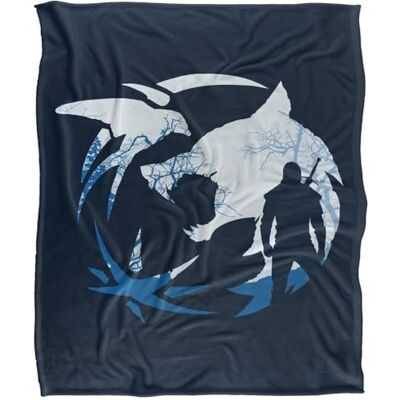 The Witcher Logo Silhouette Silky Touch Super Soft Throw Blanket 152 X 127 cm, White The Witcher Logo Silhouette Silky Touch Super Soft Throw Blanket 152 X 127 cm, White