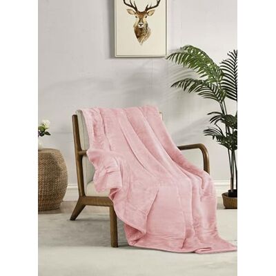 Miracle Home . Fleece Blanket Reversible Microfiber Pyrite Flannel Velvet Sherpa 260GSM-180GSM, Soft, Warm and Lightweight, Machine Washable, 130 X 160 Pink Miracle Home . Fleece Blanket Reversible Microfiber Pyrite Flannel Velvet Sherpa 260GSM-180GSM, Soft, Warm and Lightweight, Machine Washable, 130 X 160 Pink