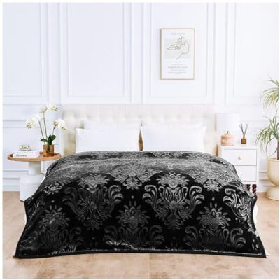 GC GAVENO CAVAILIA 4kg Heavy Weighted Blanket King Size 2Ply Fleece Blanket Warm, Thick Bed Throws Heavy Blanket Stress-Anxiety Relief, Deep Sleep Blankets for Bed (200x240 cm) Black GC GAVENO CAVAILIA 4kg Heavy Weighted Blanket King Size 2Ply Fleece Blanket Warm, Thick Bed Throws Heavy Blanket Stress-Anxiety Relief, Deep Sleep Blankets for Bed (200x240 cm) Black