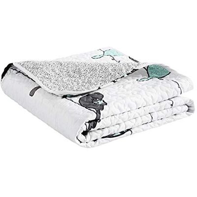 Lush Decor Rowley Birds, Polyester, Blue & Gray, 60" L x 50" W Lush Decor Rowley Birds, Polyester, Blue & Gray, 60" L x 50" W