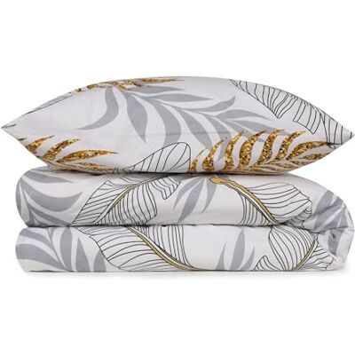 Nuit Des Rêves Ranforce Single Quilt Cover Set (135 x 200 cm), 100% Cotton, Grey & Mustard, Machine Washable, 145 Thread Count, Button & Envelope Closure, Stylish & Comfortable Bedding Nuit Des Rêves Ranforce Single Quilt Cover Set (135 x 200 cm), 100% Cotton, Grey & Mustard, Machine Washable, 145 Thread Count, Button & Envelope Closure, Stylish & Comfortable Bedding