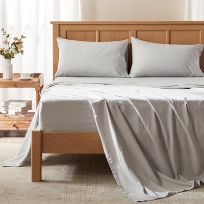 Comfort Spaces King Cooling Sheets, Moisture Wicking Coolmax Sheets, Soft, Colorfast Sheet Set, Cooling Bed Sheets For Hot Sleepers, Elastic Deep Pocket Fits Up to 16" Mattress, King Grey 4 Piece Comfort Spaces King Cooling Sheets, Moisture Wicking Coolmax Sheets, Soft, Colorfast Sheet Set, Cooling Bed Sheets For Hot Sleepers, Elastic Deep Pocket Fits Up to 16" Mattress, King Grey 4 Piece