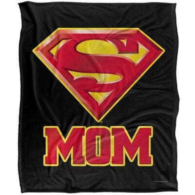DC Comics Superman Super Mom Silky Touch Super Soft Throw Blanket 152 X 127 cm, White DC Comics Superman Super Mom Silky Touch Super Soft Throw Blanket 152 X 127 cm, White