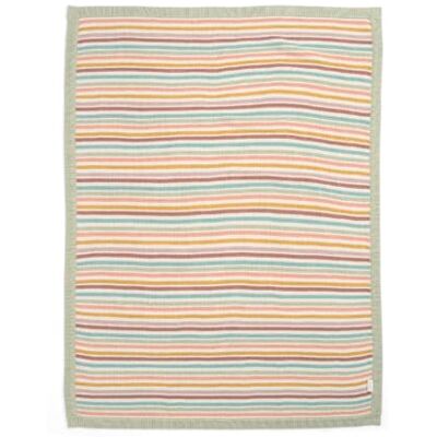 Mamas & Papas Small Knitted Blanket Multi Coloured Stripe Mamas & Papas Small Knitted Blanket Multi Coloured Stripe
