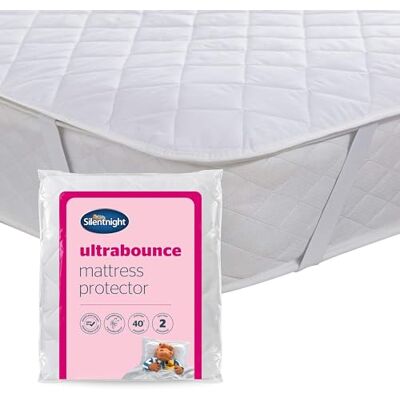 Silentnight Ultrabounce Mattress Protector Soft Ultra-Bouncy Fibres Prolong Mattress Life Easy Fit Straps Hypoallergenic & Machine Washable Comfortable & Durable Bed Protection, King Silentnight Ultrabounce Mattress Protector Soft Ultra-Bouncy Fibres Prolong Mattress Life Easy Fit Straps Hypoallergenic & Machine Washable Comfortable & Durable Bed Protection, King