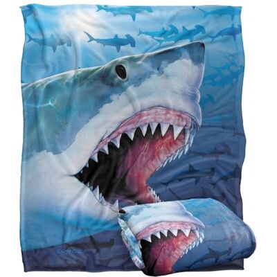 LOGOVISION Jq Licensing Royce Mcclure Great White Shark Silky Touch Super Soft Throw Blanket 152 X 127 Cm LOGOVISION Jq Licensing Royce Mcclure Great White Shark Silky Touch Super Soft Throw Blanket 152 X 127 Cm