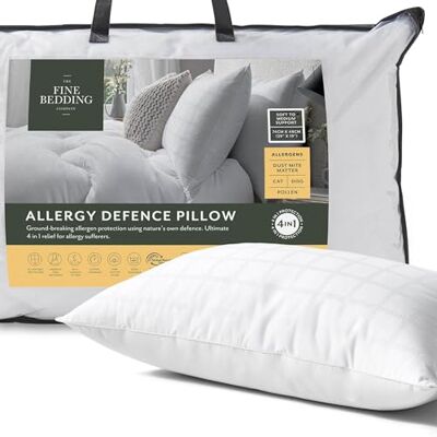 The Fine Bedding Company Allergy Defence Pillow – Medium Pillow, Sustainable Comfort for Back and Side Sleepers, Super Soft Luxury Pillows, Hypoallergenic, Machine Washable – Single (1 Pack) The Fine Bedding Company Allergy Defence Pillow – Medium Pillow, Sustainable Comfort for Back and Side Sleepers, Super Soft Luxury Pillows, Hypoallergenic, Machine Washable – Single (1 Pack)