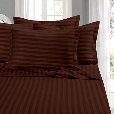 Elegant Comfort Best, Softest, Coziest 6-Piece Sheet Sets! 1500 Premier Hotel Quality Luxurious Wrinkle Resistant 6-Piece Damask Stripe Bed Sheet Set, Full Chocolate Brown Elegant Comfort Best, Softest, Coziest 6-Piece Sheet Sets! 1500 Premier Hotel Quality Luxurious Wrinkle Resistant 6-Piece Damask Stripe Bed Sheet Set, Full Chocolate Brown