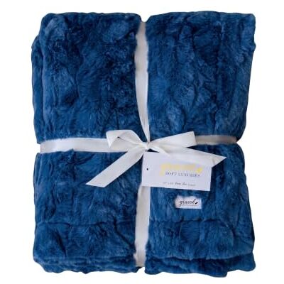 GRACED SOFT LUXURIES Large Super Soft Warm Elegant Cozy Faux Fur Home Throw Blanket 50 x 60 by, Navy Blue GRACED SOFT LUXURIES Large Super Soft Warm Elegant Cozy Faux Fur Home Throw Blanket 50 x 60 by, Navy Blue