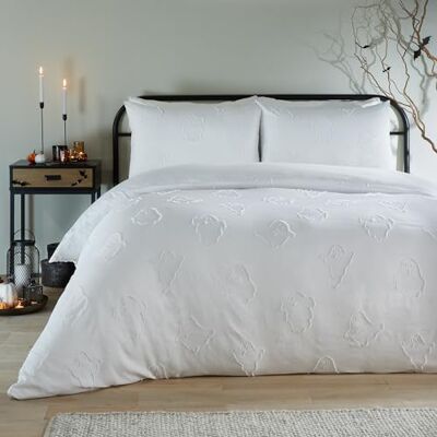 furn. Duvet Day Ghostly Ghouls Duvet Cover Set – Ultra Soft Touch Tufted Halloween Bedding (White King) furn. Duvet Day Ghostly Ghouls Duvet Cover Set – Ultra Soft Touch Tufted Halloween Bedding (White King)