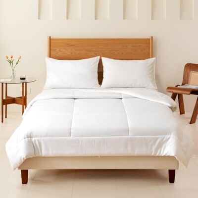 Good Nite Double Duvet Set 10.5 Tog Quilt Double Soft Polyester Hollowfibr White Bedding With Corner Ties Machine Washable (White 10.5 tog, 200x200cm) Good Nite Double Duvet Set 10.5 Tog Quilt Double Soft Polyester Hollowfibr White Bedding With Corner Ties Machine Washable (White 10.5 tog, 200x200cm)
