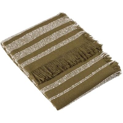 furn. Hoem Jour Woven Fringed Throw, Olive, 130 x 180cm furn. Hoem Jour Woven Fringed Throw, Olive, 130 x 180cm