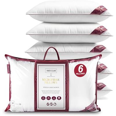 GC GAVENO CAVAILIA Savile Microfiber Pillows 6 Pack Soft Supportive Bed Pillow Luxury Microfiber Filling, Breathable & Comfortable Sleeping Pillows for Home and Hotel Pillow (74x48 cm), White GC GAVENO CAVAILIA Savile Microfiber Pillows 6 Pack Soft Supportive Bed Pillow Luxury Microfiber Filling, Breathable & Comfortable Sleeping Pillows for Home and Hotel Pillow (74x48 cm), White