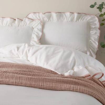 furn. Wylder Nature Blousey Ruffled Cotton Pillowcase Pair Pink furn. Wylder Nature Blousey Ruffled Cotton Pillowcase Pair Pink