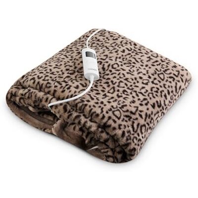 Carmen Comfort Fleece Luxury Electric Heated Throw and Over Blanket with 9 Heat Settings, Adjustable Timer, 200gsm Flannel Fleece Material & 320gsm Faux Rabbit Fur, Leopard Print, C81148LPD Carmen Comfort Fleece Luxury Electric Heated Throw and Over Blanket with 9 Heat Settings, Adjustable Timer, 200gsm Flannel Fleece Material & 320gsm Faux Rabbit Fur, Leopard Print, C81148LPD
