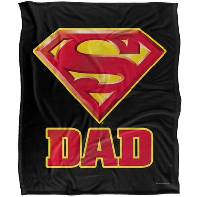 DC Comics Superman Super Dad Silky Touch Super Soft Throw Blanket 152 X 127 cm, White DC Comics Superman Super Dad Silky Touch Super Soft Throw Blanket 152 X 127 cm, White