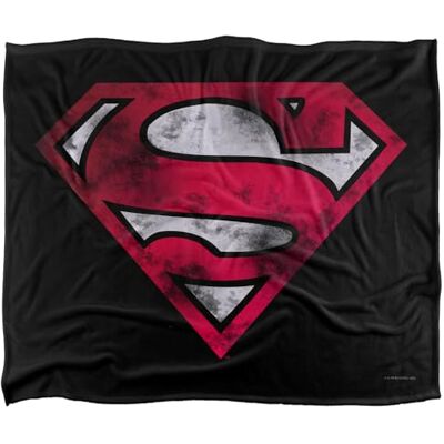 DC Comics Superman War Torn Shield Silky Touch Super Soft Throw Blanket 152 X 127 cm, White DC Comics Superman War Torn Shield Silky Touch Super Soft Throw Blanket 152 X 127 cm, White