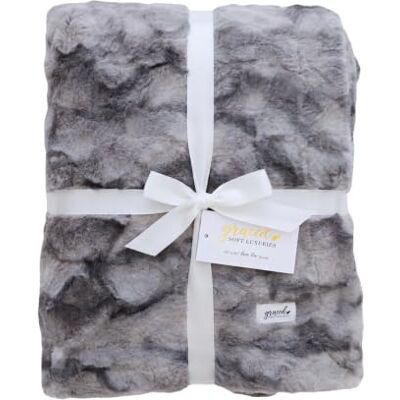 GRACED SOFT LUXURIES Large Super Soft Warm Elegant Cozy Faux Fur Home Throw Blanket 50" x 60", Marbled Gray GRACED SOFT LUXURIES Large Super Soft Warm Elegant Cozy Faux Fur Home Throw Blanket 50" x 60", Marbled Gray