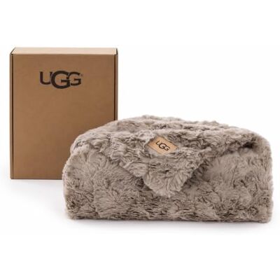 UGG 10484 Adalee Soft Faux Fur Reversible Accent Throw Blanket Fluffy Fuzzy Luxury Cozy Hotel Style Luxurious Soft Boho Home Decor Blankets for Bed and Living Room, 70 x 50-Inch, Oyster UGG 10484 Adalee Soft Faux Fur Reversible Accent Throw Blanket Fluffy Fuzzy Luxury Cozy Hotel Style Luxurious Soft Boho Home Decor Blankets for Bed and Living Room, 70 x 50-Inch, Oyster