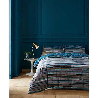 Content by Terence Conran Motion Cotton Super King Duvet Set Teal Content by Terence Conran Motion Cotton Super King Duvet Set Teal