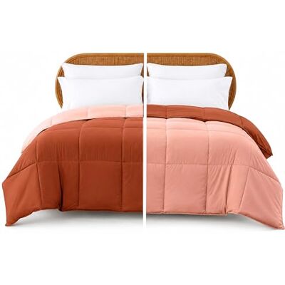 Modern Threads Down Alternative Microfiber Quilted Reversible Comforter & Duvet Insert Soft, Comfortable Alternative to Goose Down Bedding for All Seasons Rust/Clay Twin Modern Threads Down Alternative Microfiber Quilted Reversible Comforter & Duvet Insert Soft, Comfortable Alternative to Goose Down Bedding for All Seasons Rust/Clay Twin