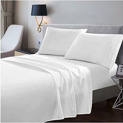 GC GAVENO CAVAILIA 200 Thread Count Flat Sheets Double- 100% Egyptian Cotton Bedding Sheet-Shrinkage and Fade Resistant Bottom Sheet- White GC GAVENO CAVAILIA 200 Thread Count Flat Sheets Double- 100% Egyptian Cotton Bedding Sheet-Shrinkage and Fade Resistant Bottom Sheet- White