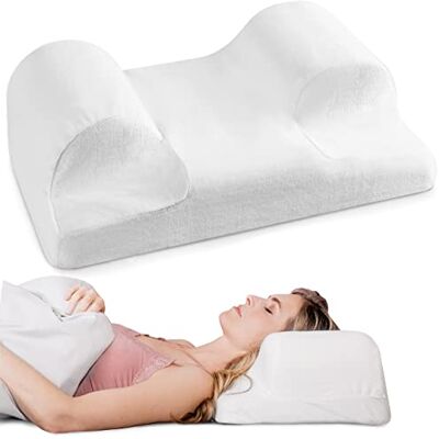 YourFacePillow Ergonomic Cervical Memory Foam Pillow for Comfortable Back Sleeping Neck & Shoulder Support Best Sleep Posture Alignment Large YourFacePillow Ergonomic Cervical Memory Foam Pillow for Comfortable Back Sleeping Neck & Shoulder Support Best Sleep Posture Alignment Large