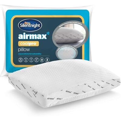 Silentnight Airmax CoolPro™ Pillow Temperature Regulating Cooling Pillow to Prevent Overheating Breathable Mesh Sides for Enhanced Airflow Medium Support Hypoallergenic & Machine Washable Silentnight Airmax CoolPro™ Pillow Temperature Regulating Cooling Pillow to Prevent Overheating Breathable Mesh Sides for Enhanced Airflow Medium Support Hypoallergenic & Machine Washable