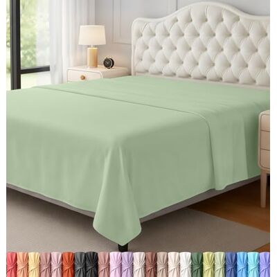 Utopia Bedding Flat Sheet, 1 Pack, Queen Size, Soft Brushed Microfiber Fabric, Shrinkage and Fade Resistant, Easy Care, Light Green (Sage) Utopia Bedding Flat Sheet, 1 Pack, Queen Size, Soft Brushed Microfiber Fabric, Shrinkage and Fade Resistant, Easy Care, Light Green (Sage)