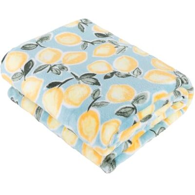 furn. Lemons Throw – Soft Fleece Citrus Print Blanket (Blue – 130x150cm) furn. Lemons Throw – Soft Fleece Citrus Print Blanket (Blue – 130x150cm)