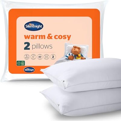 Silentnight Pack of 2 Luxury Warm Cosy Pillows, Hypoallergenic Pillows with Luxurious Stitching for Back and Side Sleepers, Hypoallergenic and Machine Washable White 553704GE, 2 Count (Pack of 1) Silentnight Pack of 2 Luxury Warm Cosy Pillows, Hypoallergenic Pillows with Luxurious Stitching for Back and Side Sleepers, Hypoallergenic and Machine Washable White 553704GE, 2 Count (Pack of 1)