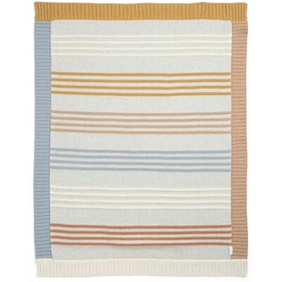 Mamas & Papas Small Knitted Blanket Multi Coloured Stripe Mamas & Papas Small Knitted Blanket Multi Coloured Stripe