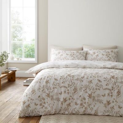 Bianca Thea Floral 200 Thread Count Super King Duvet Cover Set Natural Bianca Thea Floral 200 Thread Count Super King Duvet Cover Set Natural