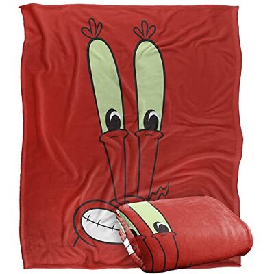 LOGOVISION Spongebob Mr. Krab Face Silky Touch Super Soft Throw Blanket 152 X 127 cm, White LOGOVISION Spongebob Mr. Krab Face Silky Touch Super Soft Throw Blanket 152 X 127 cm, White