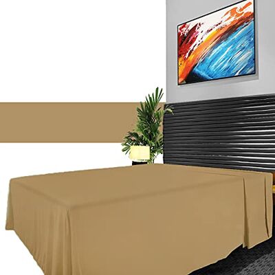 GC GAVENO CAVAILIA Non Iron Plain Dyed Percale Flat, Soft Polycotton Sheets, 180 Thread Count Easy Care Bedding, Mocha, King GC GAVENO CAVAILIA Non Iron Plain Dyed Percale Flat, Soft Polycotton Sheets, 180 Thread Count Easy Care Bedding, Mocha, King