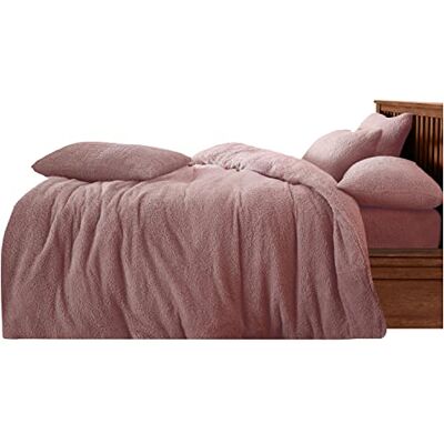 GC GAVENO CAVAILIA Teddy Duvet Set Single Pink, Super Soft Fluffy Luxury Design, Cosy Warm Bedding, 2 Piece Cuddly Fleece Quilt Cover with Matching Pillowcase GC GAVENO CAVAILIA Teddy Duvet Set Single Pink, Super Soft Fluffy Luxury Design, Cosy Warm Bedding, 2 Piece Cuddly Fleece Quilt Cover with Matching Pillowcase