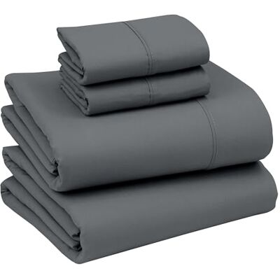 Ruvanti AONELAS Queen Sheets Silky Soft Sheet Set 4 Pieces Luxury Breathable Sheets for Queen Size Bed All Seasons Cozy & Comfy 15 Inch Deep Pocket Snug Fit Hotel Bed Sheets Dark Grey Ruvanti AONELAS Queen Sheets Silky Soft Sheet Set 4 Pieces Luxury Breathable Sheets for Queen Size Bed All Seasons Cozy & Comfy 15 Inch Deep Pocket Snug Fit Hotel Bed Sheets Dark Grey