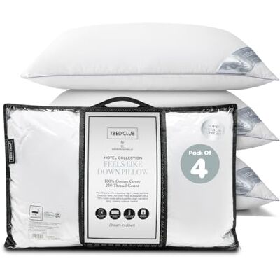 GC GAVENO CAVAILIA Hotel Collection Soft Pillow 4 Pack Bounce-Back Neck Support Pillow With 100% Cotton Cover Hypoallergenic Hotel Quality Pillows For Sleeping Back & Side Sleepers Pillow 74x48cm GC GAVENO CAVAILIA Hotel Collection Soft Pillow 4 Pack Bounce-Back Neck Support Pillow With 100% Cotton Cover Hypoallergenic Hotel Quality Pillows For Sleeping Back & Side Sleepers Pillow 74x48cm
