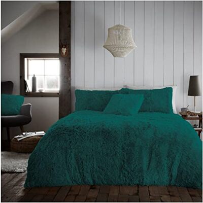 GC GAVENO CAVAILIA Teddy Fleece Duvet Double Cover, Cuddle Fluffy Bedding Set, Thermal Warm Quilt Covers, Green (680239) GC GAVENO CAVAILIA Teddy Fleece Duvet Double Cover, Cuddle Fluffy Bedding Set, Thermal Warm Quilt Covers, Green (680239)