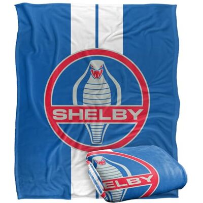 LOGOVISION Shelby Cobra Racing Stripe Silky Touch Super Soft Throw Blanket 152 X 127 cm, White LOGOVISION Shelby Cobra Racing Stripe Silky Touch Super Soft Throw Blanket 152 X 127 cm, White