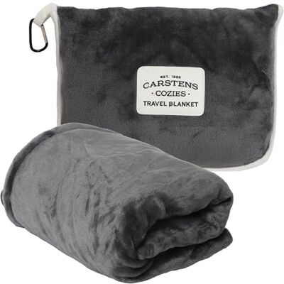 Carstens , INC. Travel Blanket, Premium Compact 2-in-1 Airplane Blanket/Pillow, Perfect Grey Carstens , INC. Travel Blanket, Premium Compact 2-in-1 Airplane Blanket/Pillow, Perfect Grey