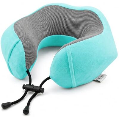 LUGG Travel Memory Foam Neck Pillow with Buckle – Ergonomic Neck Support, Portable & Lightweight, Ideal for Flights and Road Trips (Turquoise) – 28 x 28 x 4cm LUGG Travel Memory Foam Neck Pillow with Buckle – Ergonomic Neck Support, Portable & Lightweight, Ideal for Flights and Road Trips (Turquoise) – 28 x 28 x 4cm