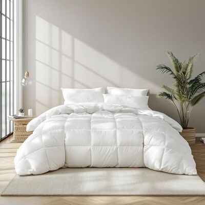 Beautyrest Luxury Hotel Collection King Size White Goose Feather Down Fiber Comforter,Ultra-Soft 100% Cotton Breathable Down Comforter Fluffy Duvet Insert,All Seasons/King (106" W X 90" L) Beautyrest Luxury Hotel Collection King Size White Goose Feather Down Fiber Comforter,Ultra-Soft 100% Cotton Breathable Down Comforter Fluffy Duvet Insert,All Seasons/King (106" W X 90" L)