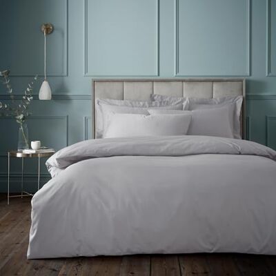 Bianca 180 Thread Count Egyptian Cotton Single Duvet Cover Set with Pillowcase Silver Grey Bianca 180 Thread Count Egyptian Cotton Single Duvet Cover Set with Pillowcase Silver Grey