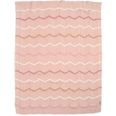 Mamas & Papas Nursery Small Knitted Blanket, Pink Wave, 70 x 90 cm Mamas & Papas Nursery Small Knitted Blanket, Pink Wave, 70 x 90 cm